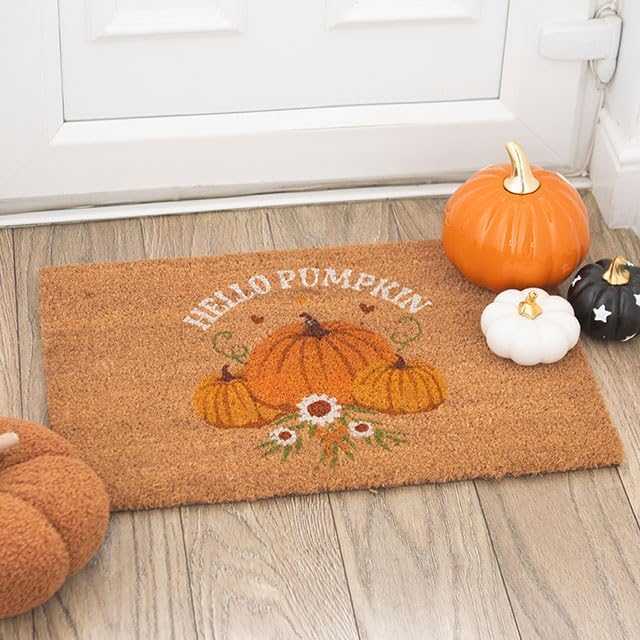 Natural Autumn Days Hello Pumpkin Doormat - Image 2
