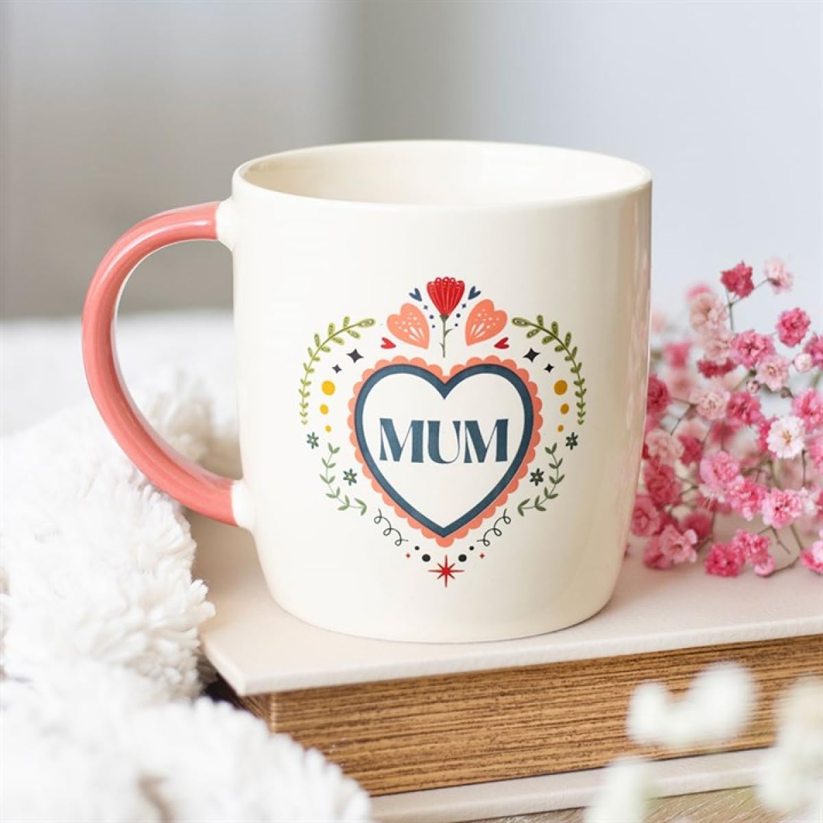 Mum Folk Heart Mug - Image 2