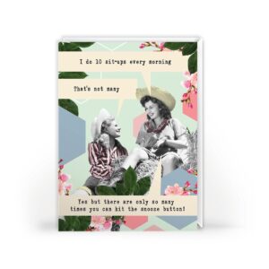 Funny Fitness Birthday Card – Sit‑Ups Joke Vintage Humour