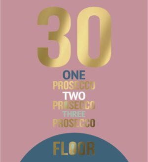 Funny 30th Birthday Card – Prosecco Joke Gold Foil Design