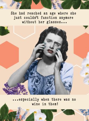 Funny Wine Birthday Card – Age Glasses Joke Vintage Humour