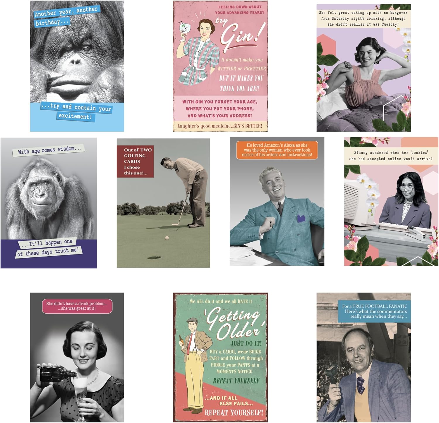 Funny Birthday Card Multipack of 10 - Image 2