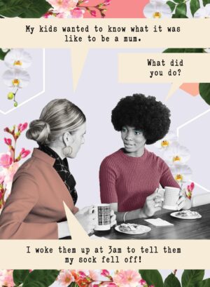Funny Parenting Birthday Card – Sock Fell Off Joke Vintage Humour