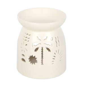 White Beach Themed Oil Burner and Wax Melt Warmer