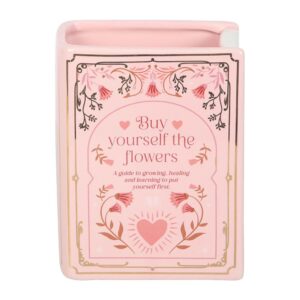 Pink Book‑Shaped Vase – Buy Yourself The Flowers