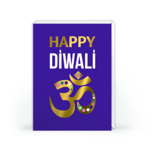 Happy Diwali Greeting Card – Gold Foil Aum Symbol