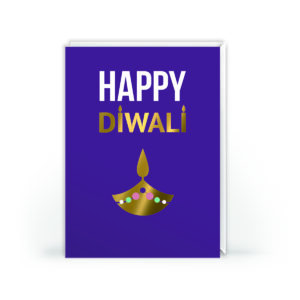 Happy Diwali Greeting Card – Gold Foil Diya Design
