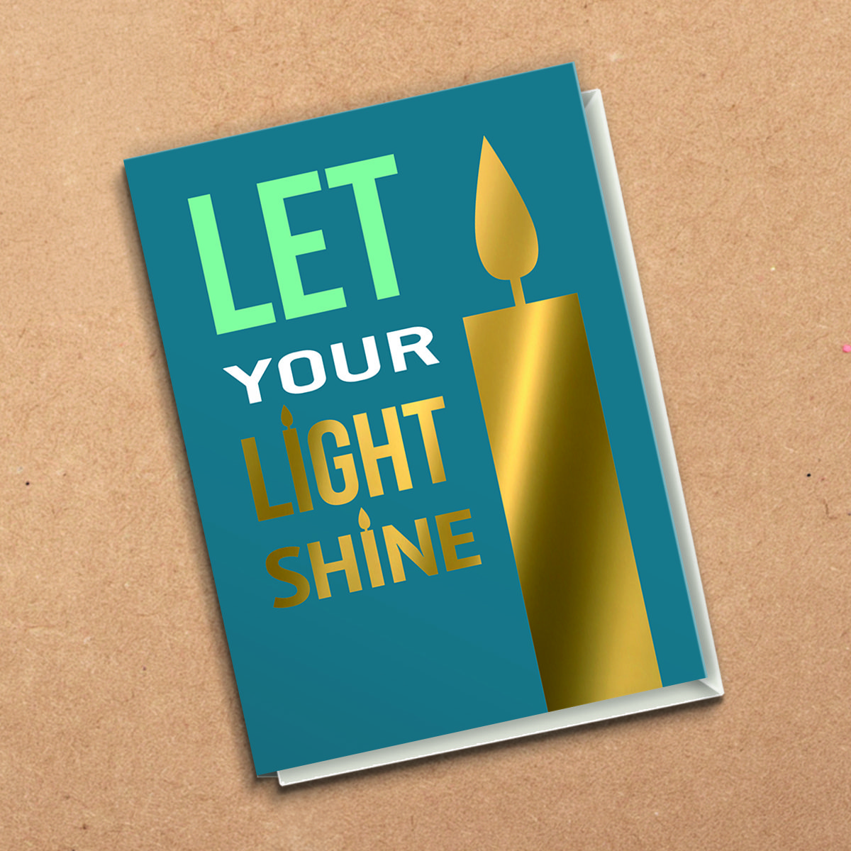Let Your Light Shine – Gold Foil Diwali Greeting Card - Image 2