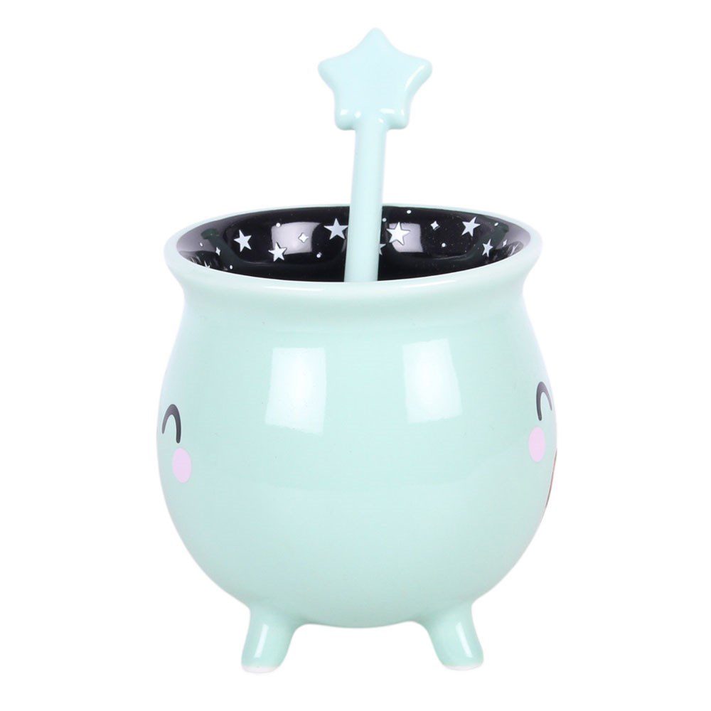 Mint Green Cauldron Mug with Wand Stirrer - Image 6