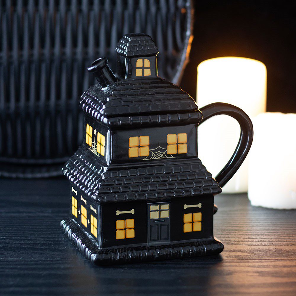 Black Haunted House Mug – 480ml Ceramic Mug - Image 2